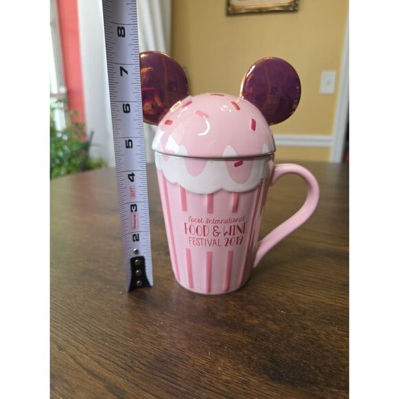 Disney Epcot Food & Wine Festival Pink Cupcake Mug 2019 Mickey Ears Mug NEW - Picture 6 of 16